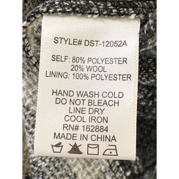 Sky To Moon Boyfriend Shacket Flannel Shirt Oversize Barn Large Plaid 6639 NWOT - Picture 9 of 9